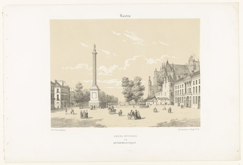 Zicht op de Place Maréchal-Foch en de Cours Saint-Pierre in Nantes