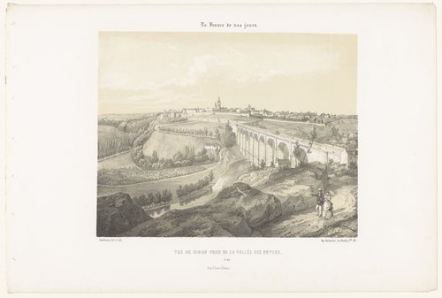 Zicht op Dinan en het viaduct over de rivier de Rance