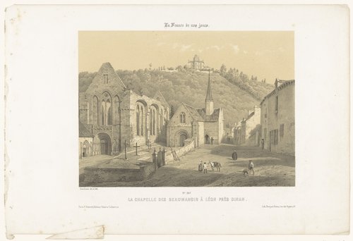 Zicht op de abdij van Léhon met de Chapelle des Beaumanoir