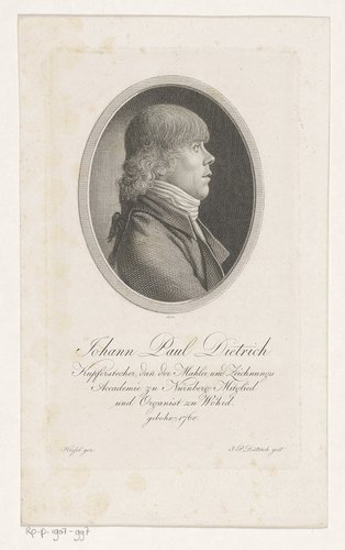 Portret van Johann Paul Dietrich by Johann Paul Dietrich
