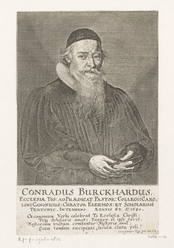 Portret van Hans Conrad Burkhard op 67-jarge leeftijd