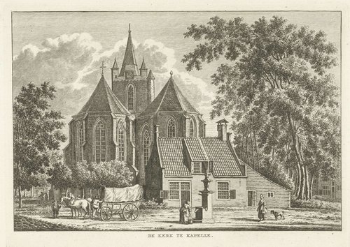 Dorpsgezicht met Hervormde kerk te Kapelle