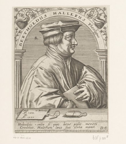 Portret van Berchtold Haller by Robert Boissard