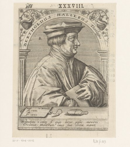 Portret van Berchtold Haller by Robert Boissard