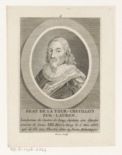 Portret van Beat Zurlauben in ovaal