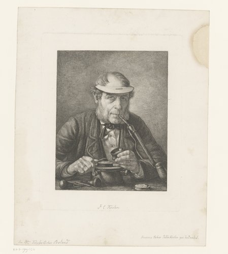 Portret van zijn vader F.C. Krohn by Pietro Kobke Krohn