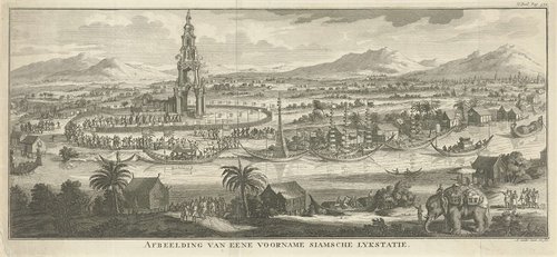 Thais rivierlandschap met lijkstatie