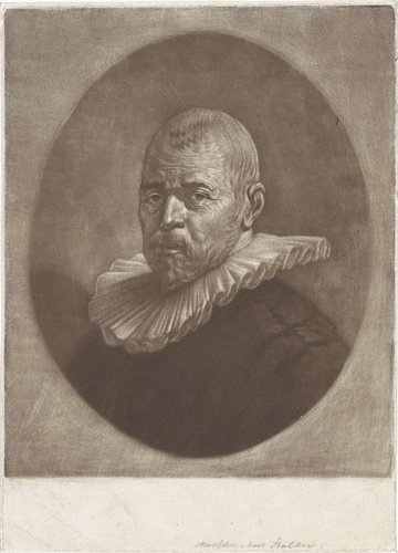 Portret van een man met een geplooide kraag