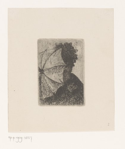 Jonge vrouw met een parasol