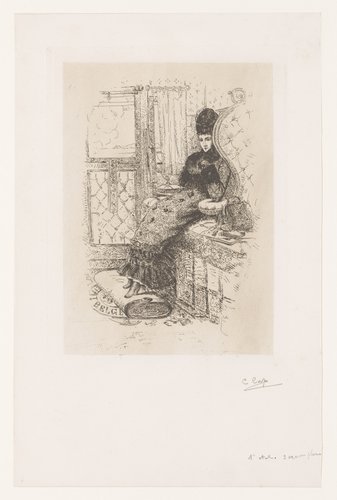 Dame in een treincoupé