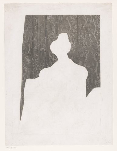 Draperie met florale motieven met uitgespaard portret van Louise Marie van Orléans