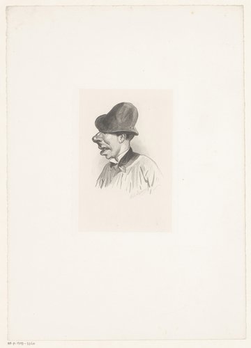 Karikaturaal portret van Ernest Alexandre Honoré Coquelin