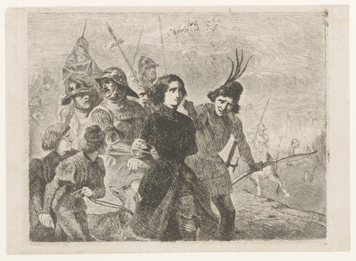Jeanne d'Arc wordt door soldaten gevangen en meegevoerd