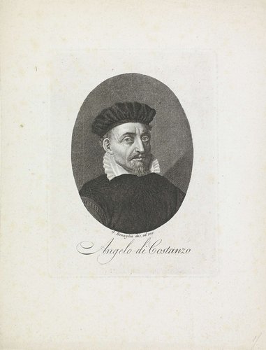 Portret van dichter en historicus Angelo di Costanzo