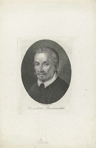 Portret van schrijver Benedetto Buommatei by Paolo Caronni