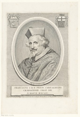 Portretten van kardinalen met twee wapenschilden by Giuseppe Maria Testana