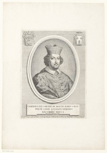 Portretten van kardinalen met twee wapenschilden by Giuseppe Maria Testana