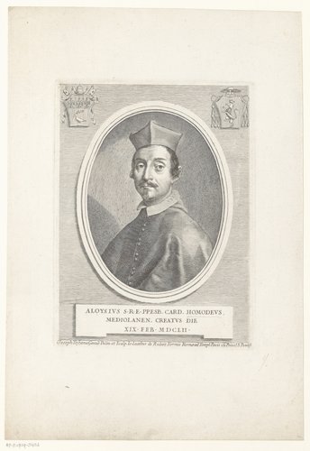 Portretten van kardinalen met twee wapenschilden