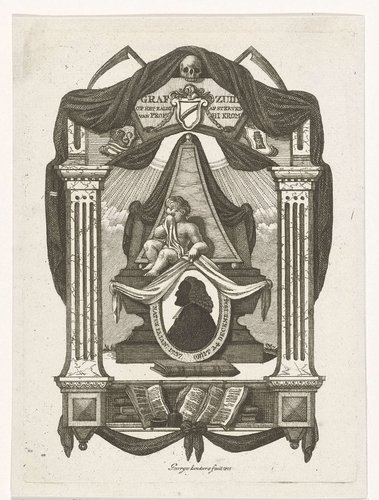 Allegorische compositie op de dood van predikant Hermanus Johannes Krom
