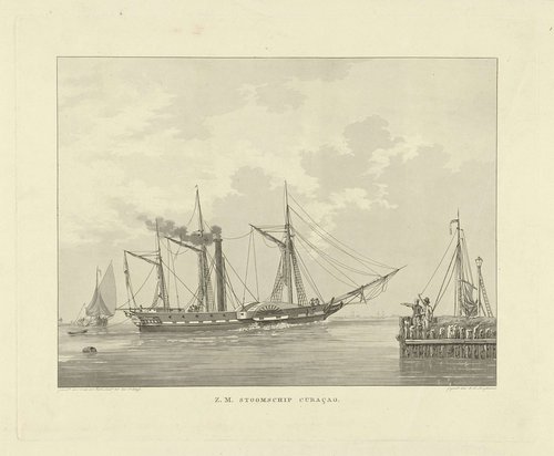 Raderstoomboot bij een kade