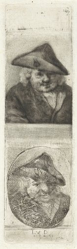Dubbelportret van een man met een steek, mogelijk Joannes van Dreght