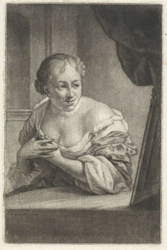Vrouw voor een spiegel