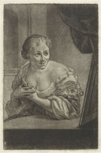Vrouw voor een spiegel