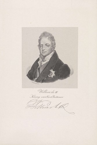Portret van Willem IV, koning van het Verenigd Koninkrijk by Carel Frederik Curtenius Bentinck