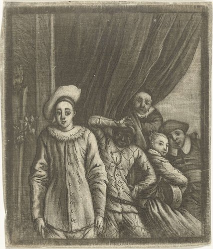 Pierrot en Harlekijn, ca. 1700 by anonymous