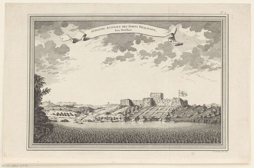 Gezicht op Fort Dixcove, vanuit het Zuiden