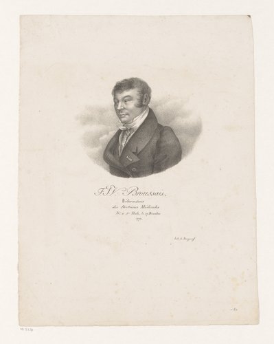 Portret van François Broussais by Guillaume Philidor Van den Burggraaff