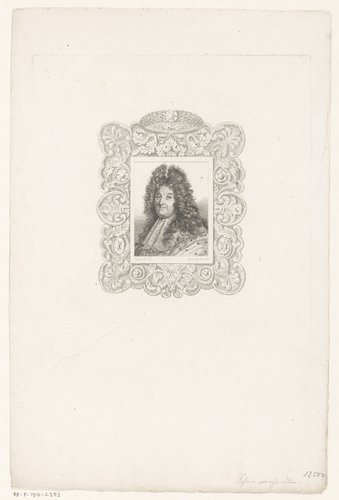 Portret van Lodewijk XIV in een lijst