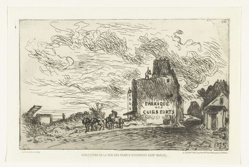 Démolitions de la Rue des Francs-Bourgeois Saint Marcel by Johan Barthold Jongkind