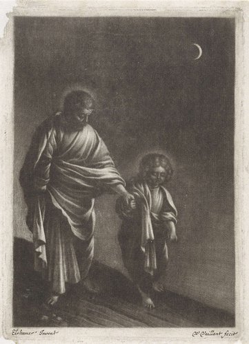 De heilige Jozef met het Christuskind by Wallerant Vaillant