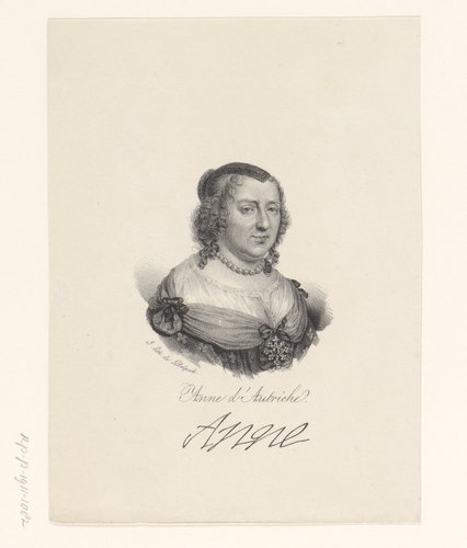 Portret van Anna van Oostenrijk by anonymous; veuve Delpech (Naudet)