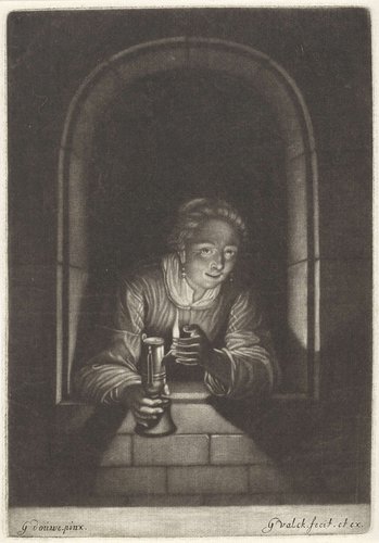 Vrouw met een olielamp