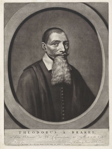 Portret van de predikant Theodorus a Brakel