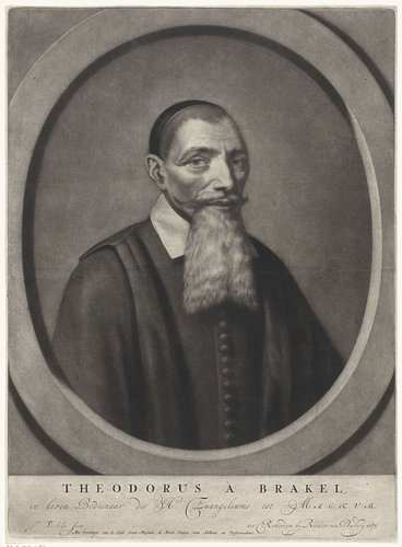 Portret van de predikant Theodorus a Brakel