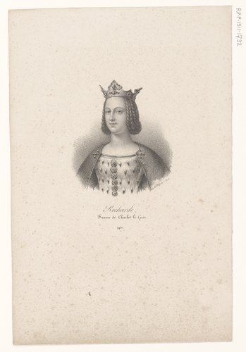 Portret van koningin Richardis by anonymous; veuve Delpech (Naudet)
