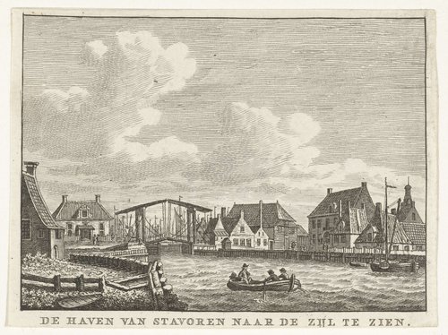 De haven van Stavoren naar de Zijl te zien