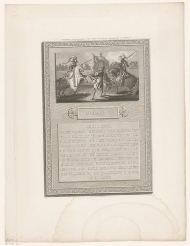 Koning Richard II schorst het duel tussen Thomas de Mowbray en Hendrik IV