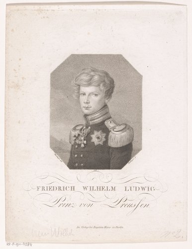 Portret van Friedrich Wilhelm Ludwig van Pruisen, later keizer Wilhelm I van Duitsland