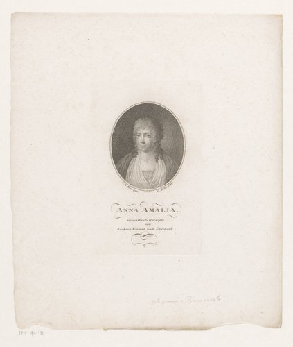 Portret van Anna Amalia van Brunswijk, hertogin van Saksen-Weimar-Eisenach