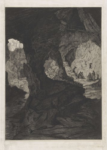 Gezicht op een grot by Martinus Antonius Kuytenbrouwer jr.