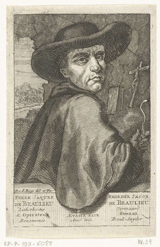 Portret van frère Jaques de Beaulieu als heremiet