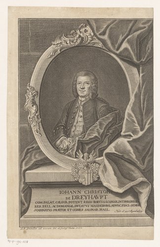 Portret van Johann Christoph von Dreyhaupt
