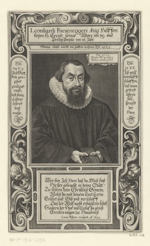 Portret van Leonhard Fussenegger op 39-jarige leeftijd