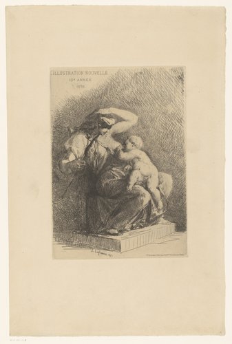Moeder met kind aan de borst by Jules Isidore Lafrance