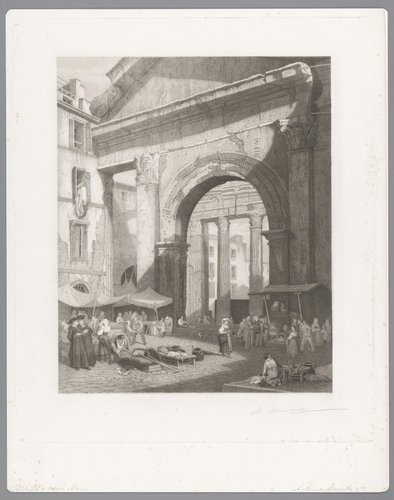 Vismarkt bij de Porticus van Octavia te Rome