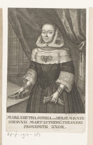 Portret van Margaretha Sophia Luther-Hülsemann
